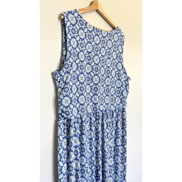 Lands End Women's Size 2X Maxi Dress Sleeveless Tiered Casual Chic Elevated Mumu - Picture 8 of 11